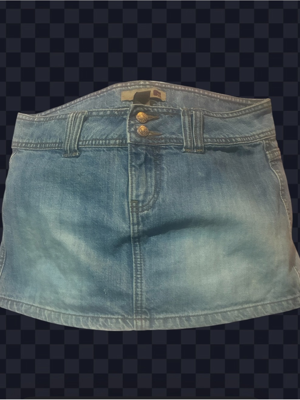 VTG Y2K Twentyone Forever 21 Low Rise Denim Mini Skirt Size L - Picture 9 of 9